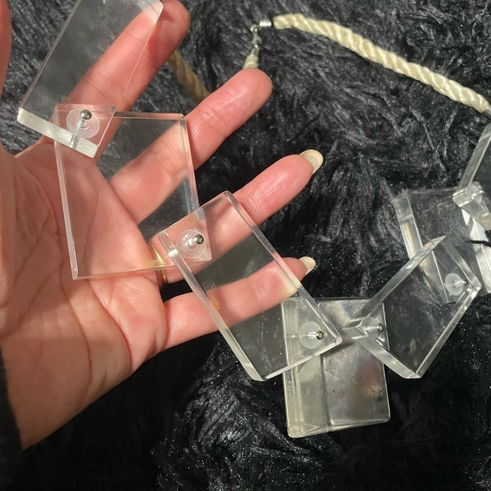 Gorgeous Abstract Lucite Geometric Necklace $250 original - Picture 3 of 7
